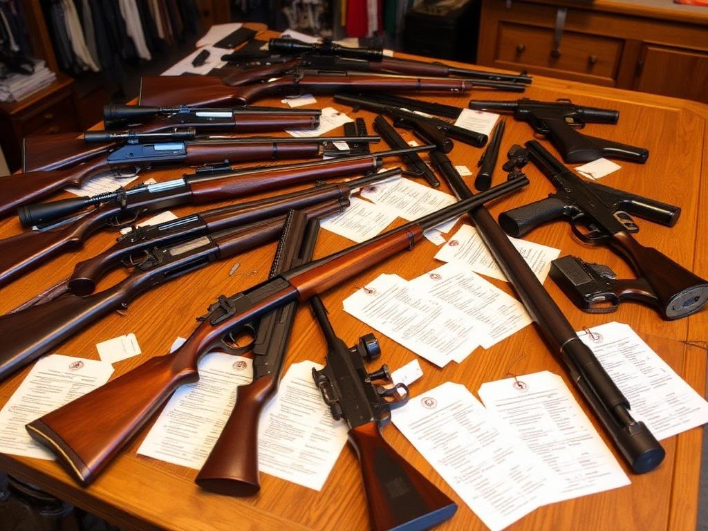 Firearms displayed at auction